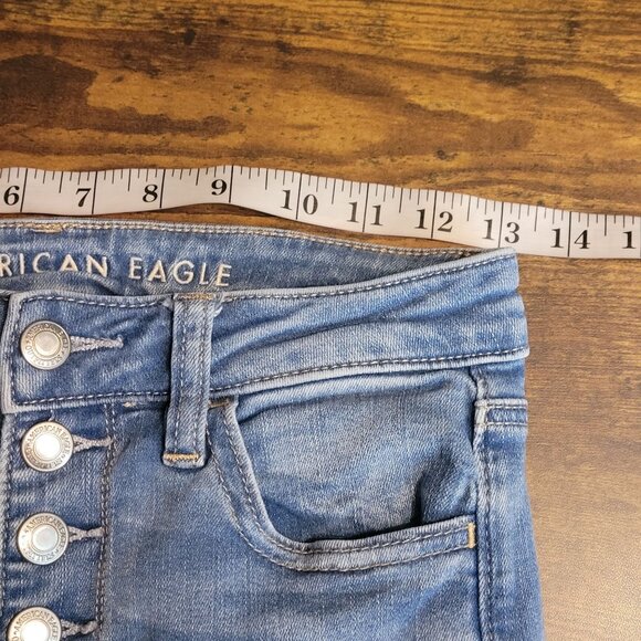 American Eagle Jeans 4 S Jegging Next Level Stretch Super Hi Rise Medium Light - Picture 7 of 11
